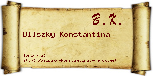 Bilszky Konstantina névjegykártya